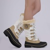 image:imageDREAM PAIRS Womens DP Warm Faux Fur Lined Mid Calf Winter Snow BootsBeigeWhite
