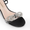 image:imageDREAM PAIRS Womens Double Bowknots Crystal Sandals Low Chunky Heels Clear Slingback Dress Shoes for Wedding Bridal PartyBlack