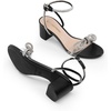 image:imageDREAM PAIRS Womens Double Bowknots Crystal Sandals Low Chunky Heels Clear Slingback Dress Shoes for Wedding Bridal PartyBlack