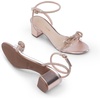 image:imageDREAM PAIRS Womens Double Bowknots Crystal Sandals Low Chunky Heels Clear Slingback Dress Shoes for Wedding Bridal PartyChampagne
