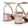 image:imageDREAM PAIRS Womens Double Bowknots Crystal Sandals Low Chunky Heels Clear Slingback Dress Shoes for Wedding Bridal PartyChampagne