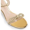 image:imageDREAM PAIRS Womens Double Bowknots Crystal Sandals Low Chunky Heels Clear Slingback Dress Shoes for Wedding Bridal PartyGold