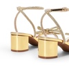 image:imageDREAM PAIRS Womens Double Bowknots Crystal Sandals Low Chunky Heels Clear Slingback Dress Shoes for Wedding Bridal PartyGold