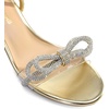 image:imageDREAM PAIRS Womens Double Bowknots Crystal Sandals Low Chunky Heels Clear Slingback Dress Shoes for Wedding Bridal PartyLight Gold