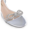 image:imageDREAM PAIRS Womens Double Bowknots Crystal Sandals Low Chunky Heels Clear Slingback Dress Shoes for Wedding Bridal PartySilver