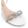 image:imageDREAM PAIRS Womens Double Bowknots Crystal Sandals Low Chunky Heels Clear Slingback Dress Shoes for Wedding Bridal PartyWhite