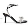 image:imageDREAM PAIRS Womens Dress Sandals for Party Wedding with Double Bowknots Heels Open Square Toe Ankle Strap Crystal Rhinestone ShoesBlackpu