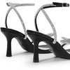 image:imageDREAM PAIRS Womens Dress Sandals for Party Wedding with Double Bowknots Heels Open Square Toe Ankle Strap Crystal Rhinestone ShoesBlackpu