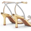 image:imageDREAM PAIRS Womens Dress Sandals for Party Wedding with Double Bowknots Heels Open Square Toe Ankle Strap Crystal Rhinestone ShoesGoldpat