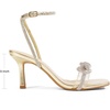 image:imageDREAM PAIRS Womens Dress Sandals for Party Wedding with Double Bowknots Heels Open Square Toe Ankle Strap Crystal Rhinestone ShoesLight Gold