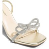 image:imageDREAM PAIRS Womens Dress Sandals for Party Wedding with Double Bowknots Heels Open Square Toe Ankle Strap Crystal Rhinestone ShoesLight Gold