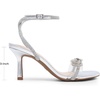 image:imageDREAM PAIRS Womens Dress Sandals for Party Wedding with Double Bowknots Heels Open Square Toe Ankle Strap Crystal Rhinestone ShoesSilverpu