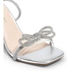 image:imageDREAM PAIRS Womens Dress Sandals for Party Wedding with Double Bowknots Heels Open Square Toe Ankle Strap Crystal Rhinestone ShoesSilverpu