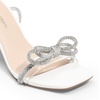 image:imageDREAM PAIRS Womens Dress Sandals for Party Wedding with Double Bowknots Heels Open Square Toe Ankle Strap Crystal Rhinestone ShoesWhitepu