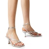 image:imageDREAM PAIRS Womens Dressy Kitten Heel Sandals Sylvestra Strappy Open Square Toe Heels with Ankle Strap for Wedding Guest Parties and Special OccasionsSilverpu