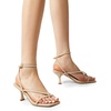 image:imageDREAM PAIRS Womens Dressy Kitten Heel Sandals Sylvestra Strappy Open Square Toe Heels with Ankle Strap for Wedding Guest Parties and Special OccasionsNudepu