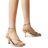 image:imageDREAM PAIRS Womens Dressy Kitten Heel Sandals Sylvestra Strappy Open Square Toe Heels with Ankle Strap for Wedding Guest Parties and Special OccasionsGoldpu