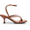 image:imageDREAM PAIRS Womens Dressy Kitten Heel Sandals Sylvestra Strappy Open Square Toe Heels with Ankle Strap for Wedding Guest Parties and Special OccasionsBrownpu