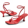 image:imageDREAM PAIRS Womens Dressy Kitten Heel Sandals Sylvestra Strappy Open Square Toe Heels with Ankle Strap for Wedding Guest Parties and Special OccasionsRedpu