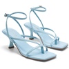 image:imageDREAM PAIRS Womens Dressy Kitten Heel Sandals Sylvestra Strappy Open Square Toe Heels with Ankle Strap for Wedding Guest Parties and Special OccasionsLight Blue