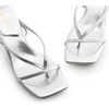 image:imageDREAM PAIRS Womens Dressy Kitten Heel Sandals Sylvestra Strappy Open Square Toe Heels with Ankle Strap for Wedding Guest Parties and Special OccasionsSilverpu