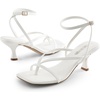 image:imageDREAM PAIRS Womens Dressy Kitten Heel Sandals Sylvestra Strappy Open Square Toe Heels with Ankle Strap for Wedding Guest Parties and Special OccasionsWhitepu