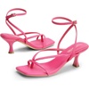 image:imageDREAM PAIRS Womens Dressy Kitten Heel Sandals Sylvestra Strappy Open Square Toe Heels with Ankle Strap for Wedding Guest Parties and Special OccasionsHot Pinkpu