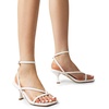 image:imageDREAM PAIRS Womens Dressy Kitten Heel Sandals Sylvestra Strappy Open Square Toe Heels with Ankle Strap for Wedding Guest Parties and Special OccasionsWhitepu