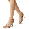 image:imageDREAM PAIRS Womens Dressy Kitten Heel Sandals Sylvestra Strappy Open Square Toe Heels with Ankle Strap for Wedding Guest Parties and Special OccasionsGoldpu