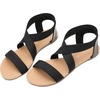 image:imageDREAM PAIRS Womens Elastic Ankle Strap Flat Sandals Summer Dressy Shoes Cute Strappy Gladiator SandalsBlack