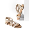 image:imageDREAM PAIRS Womens Elastic Ankle Strap Flat Sandals Summer Dressy Shoes Cute Strappy Gladiator SandalsGoldPu