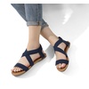 image:imageDREAM PAIRS Womens Elastic Ankle Strap Flat Sandals Summer Dressy Shoes Cute Strappy Gladiator SandalsNavy