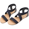 image:imageDREAM PAIRS Womens Elastic Ankle Strap Flat Sandals Summer Dressy Shoes Cute Strappy Gladiator SandalsNavy