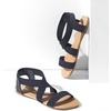 image:imageDREAM PAIRS Womens Elastic Ankle Strap Flat Sandals Summer Dressy Shoes Cute Strappy Gladiator SandalsNavy