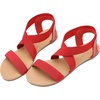 image:imageDREAM PAIRS Womens Elastic Ankle Strap Flat Sandals Summer Dressy Shoes Cute Strappy Gladiator SandalsRed