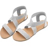 image:imageDREAM PAIRS Womens Elastic Ankle Strap Flat Sandals Summer Dressy Shoes Cute Strappy Gladiator SandalsSilverPu