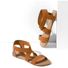 image:imageDREAM PAIRS Womens Elastic Ankle Strap Flat Sandals Summer Dressy Shoes Cute Strappy Gladiator SandalsTan