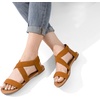 image:imageDREAM PAIRS Womens Elastic Ankle Strap Flat Sandals Summer Dressy Shoes Cute Strappy Gladiator SandalsTan