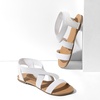image:imageDREAM PAIRS Womens Elastic Ankle Strap Flat Sandals Summer Dressy Shoes Cute Strappy Gladiator SandalsWhite