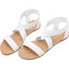 image:imageDREAM PAIRS Womens Elastic Ankle Strap Flat Sandals Summer Dressy Shoes Cute Strappy Gladiator SandalsWhite