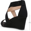 image:imageDREAM PAIRS Womens Elastic Ankle Strap Wedge SandalsBlackNubuck