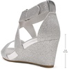 image:imageDREAM PAIRS Womens Elastic Ankle Strap Wedge SandalsSilverGlitter