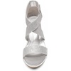 image:imageDREAM PAIRS Womens Elastic Ankle Strap Wedge SandalsSilverGlitter