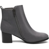 image:imageDREAM PAIRS Womens Elastic Gore Chelsea Boots Chunky Block Heel Ankle BootieGrey