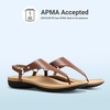 image:imageDREAM PAIRS Womens Flat Sandals Arch Support Orthopedic Comfortable Soft Cushion Summer TStrap Walking Thong SandalsBrown