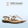 image:imageDREAM PAIRS Womens Flat Sandals Arch Support Orthopedic Comfortable Soft Cushion Summer TStrap Walking Thong SandalsGoldpu
