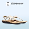 image:imageDREAM PAIRS Womens Flat Sandals Arch Support Orthopedic Comfortable Soft Cushion Summer TStrap Walking Thong SandalsNude