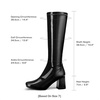 image:imageDREAM PAIRS Womens Gogo Boots Square Toe Chunky Wide Calf Knee High BootsBlackPatentPu