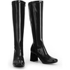 image:imageDREAM PAIRS Womens Gogo Boots Square Toe Chunky Wide Calf Knee High BootsBlackPatentPu