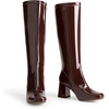 image:imageDREAM PAIRS Womens Gogo Boots Square Toe Chunky Wide Calf Knee High BootsBrown
